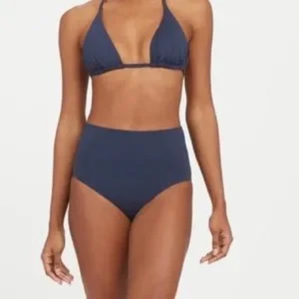 Spanx High Waisted Swim Brief Sunkissed Navy Sz M
